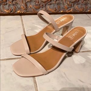 Nude Two Strap Heels